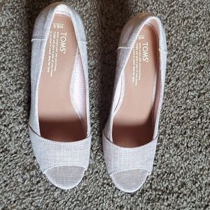 TOMS Peep Toe Wedge Heels